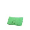 Bottega Veneta Turnlock pouch in green intrecciato leather - 00pp thumbnail