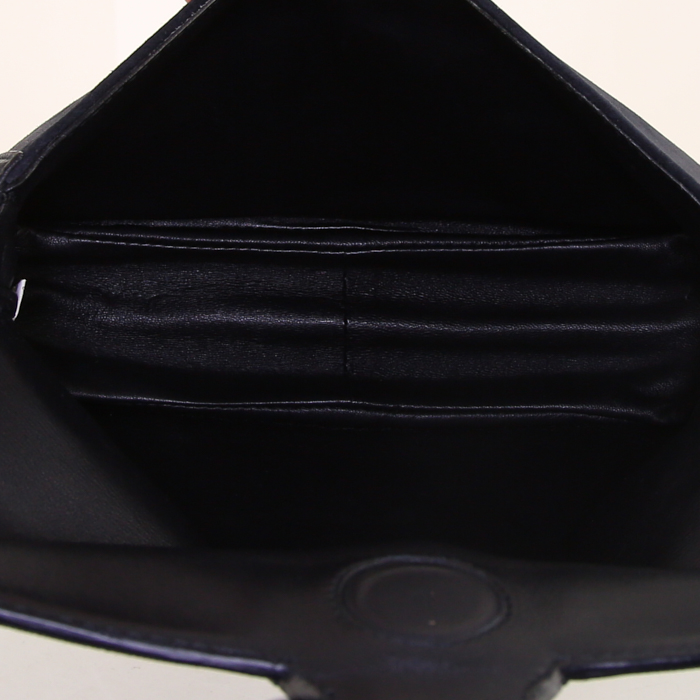 Sac porté épaule ou main Bottega Veneta Rialto en daim noir et cuir noir - Detail D3