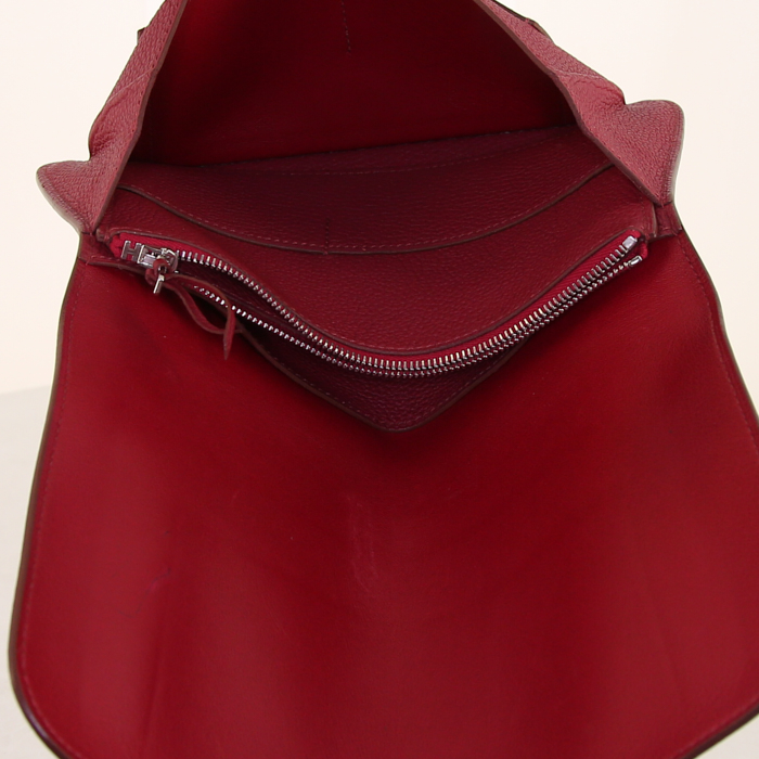 Portafogli Hermes Dogon in pelle taurillon clemence rosso mattone - Detail D2