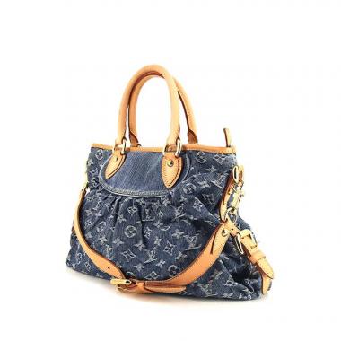 Bolso de mano Louis Vuitton Neo Cabby en lona denim Monogram azul y cuero natural