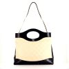 Chanel 31 handbag in white quilted leather and black leather - 360 thumbnail