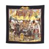 Hermes Carre Hermes scarf in black, gold and red twill silk - 00pp thumbnail