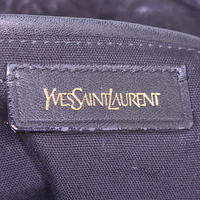 Borsa bisaccia Saint Laurent Besace Messenger in pelle martellata blu notte - Detail D3