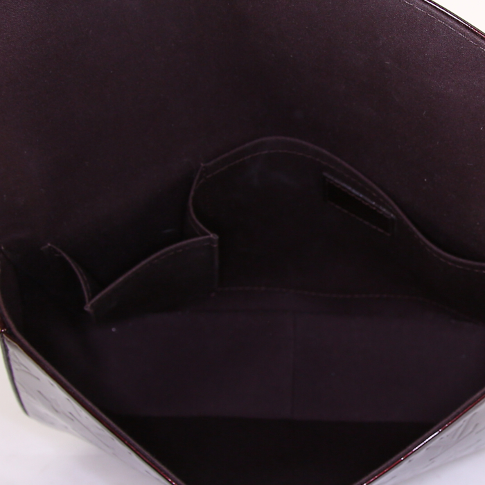 Louis Vuitton Sunset Boulevard large model bag worn on the shoulder or carried in the hand in burgundy monogram patent leather - Detail D2