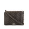 Chanel Boy large model shoulder bag in brown quilted leather - 360 thumbnail