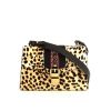 Borsa a spalla Gucci Sylvie in puledro beige con stampa leopardata e pelle nera - 360 thumbnail