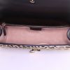 Gucci Sylvie shoulder bag in beige foal and black leather - Detail D2 thumbnail