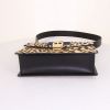 Gucci Sylvie shoulder bag in beige foal and black leather - Detail D4 thumbnail