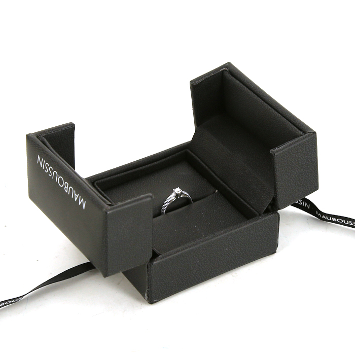 Anello solitario Mauboussin Fan du Premier Jour in oro bianco e diamante - Detail D2