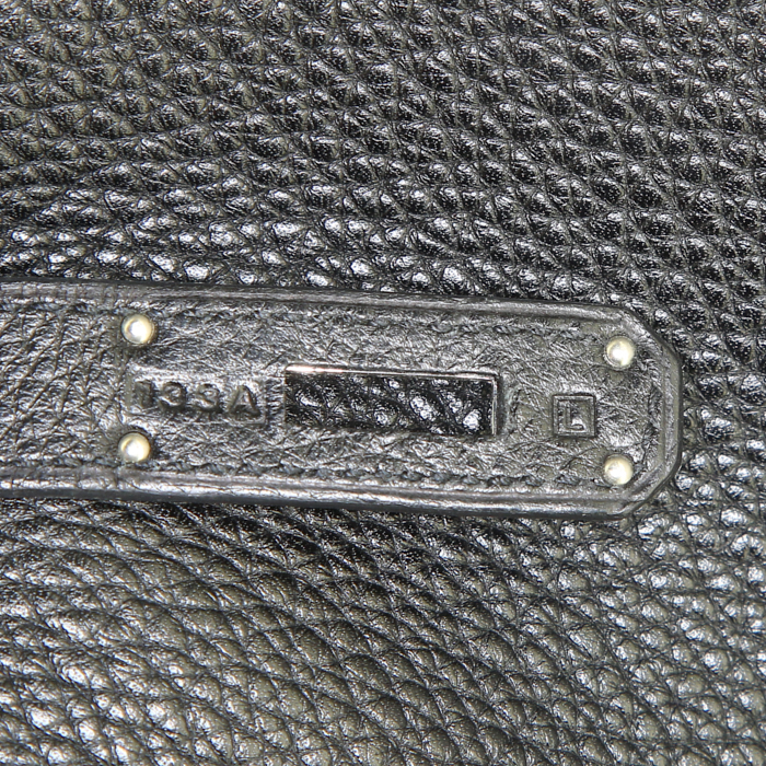 Sac à main Hermes Birkin 40 cm en cuir taurillon clémence noir - Detail D4