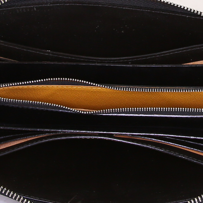 Billetera Goyard Matignon en tela Goyardine negra y blanca y cuero negro - Detail D2