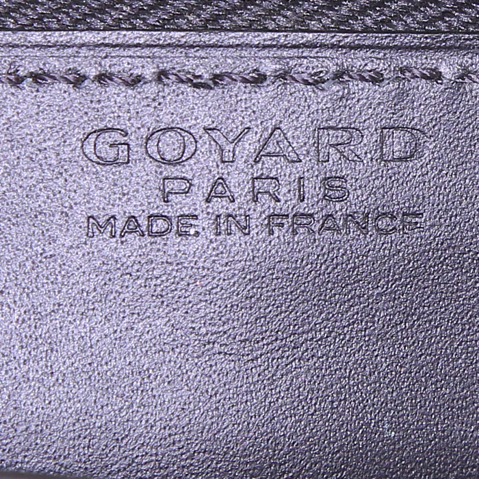 Billetera Goyard Matignon en tela Goyardine negra y blanca y cuero negro - Detail D3