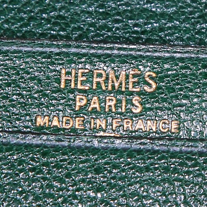 Portafogli Hermès Béarn in lucertola verde e pelle verde - Detail D3