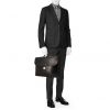 Porta-documentos Hermès en cuero box negro - Detail D1 thumbnail
