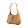 Gucci Bardot handbag in beige suede and beige leather - 00pp thumbnail