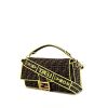 Fendi Baguette handbag in brown monogram canvas and green piping - 00pp thumbnail