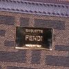 Fendi Baguette handbag in brown monogram canvas and green piping - Detail D4 thumbnail