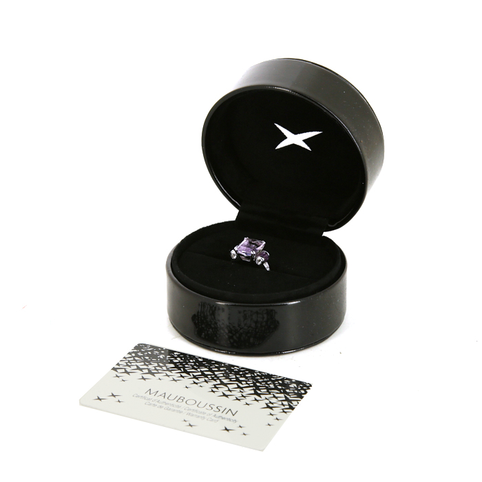 Mauboussin Couleur Baiser ring in white gold,  amethyst and diamonds and in amethyst - Detail D2