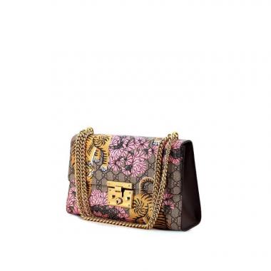 Bolso bandolera Gucci Padlock Bengal en lona Monogram revestida y cuero marrón