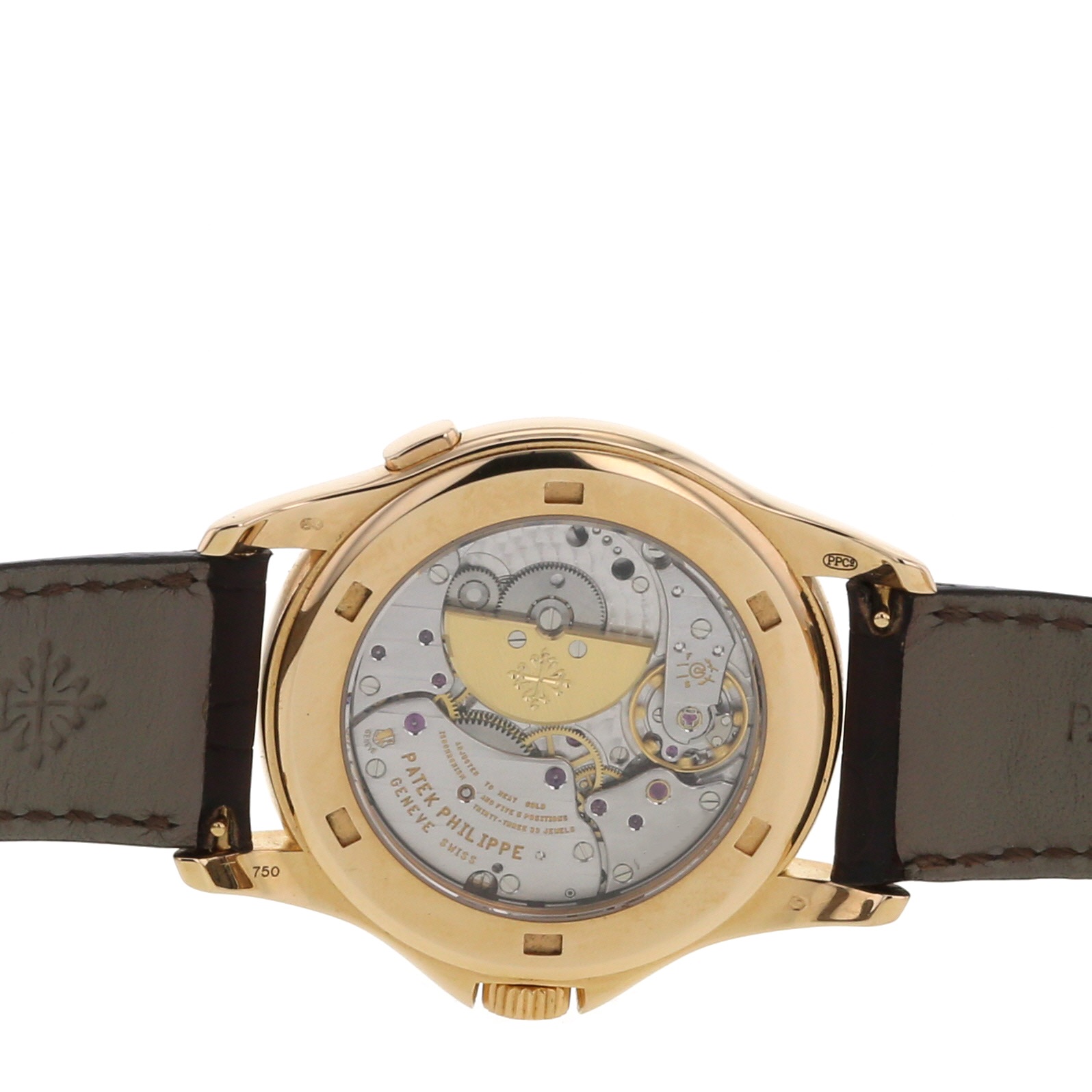 Reloj Patek Philippe World Time de oro rosa Ref : 5130 Circa 2007 - Detail D3