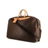Borsa da viaggio Louis Vuitton Alize in tela monogram cerata marrone e pelle naturale - 00pp thumbnail