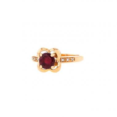 Mauboussin ring in pink gold,  diamonds and garnet