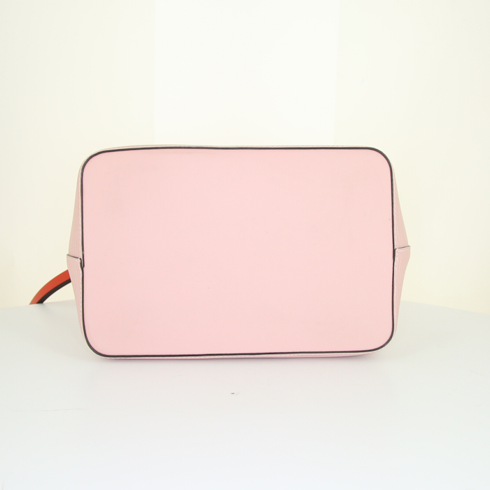 Borsa a spalla Louis Vuitton Néonoé in pelle Epi rosa e pelle rossa - Detail D5