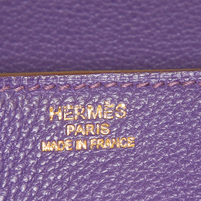 Borsa Hermes Birkin Shoulder in pelle togo viola - Detail D3