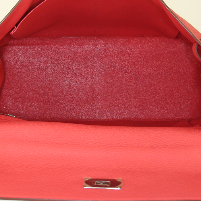 Sac à main Hermes Kelly 40 cm en cuir togo rose Jaipur - Detail D3