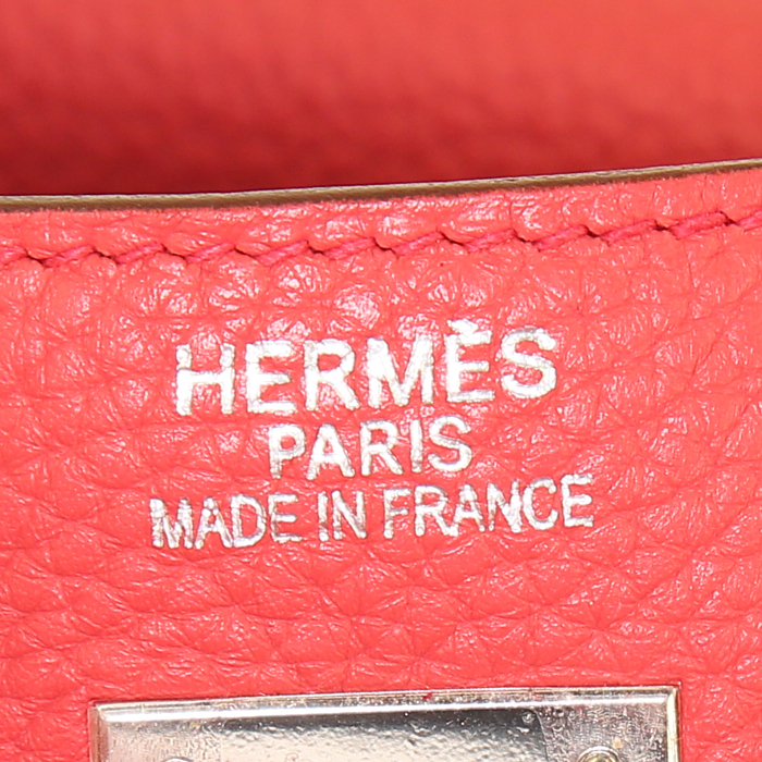 Sac à main Hermes Kelly 40 cm en cuir togo rose Jaipur - Detail D4
