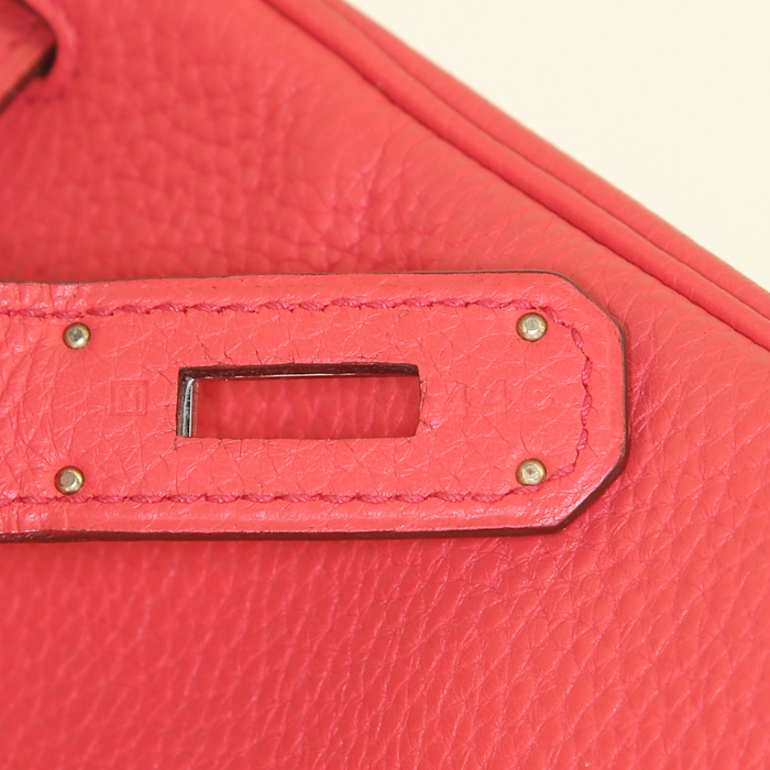 Sac à main Hermes Kelly 40 cm en cuir togo rose Jaipur - Detail D5