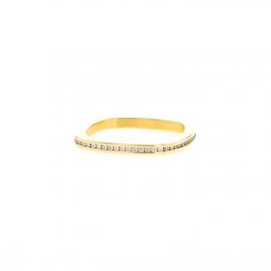 Bague Dinh Van Alliance Carrée en or jaune et diamants