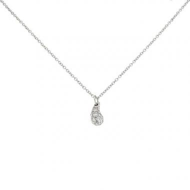 Collar Tiffany & Co Teardrop modelo pequeño en platino y diamantes