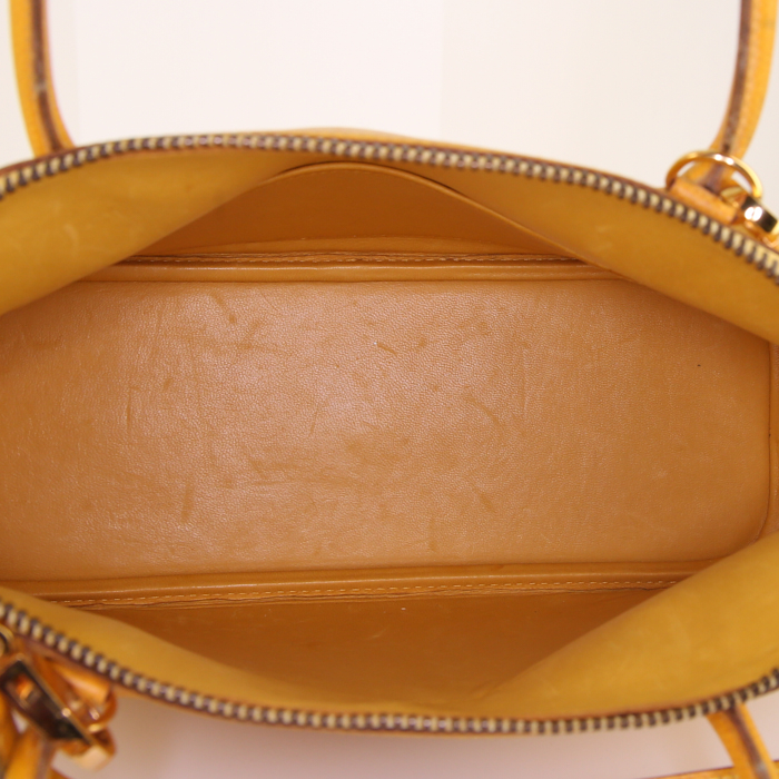 Sac bandoulière Hermes Bolide petit modèle, 1992, en cuir Courchevel Jaune d'Or - Detail D3