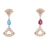Paire de boucles d'oreilles Bulgari Divas' Dream en or rose,  diamants et pierres semi-précieuses - 00pp thumbnail