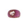 Sortija Chopard Happy Diamonds en oro rosa,  diamantes y zafiros rosas - 00pp thumbnail