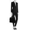 Borsa Hermès Heeboo modello piccolo in tela nera e pelle nera - Detail D1 thumbnail
