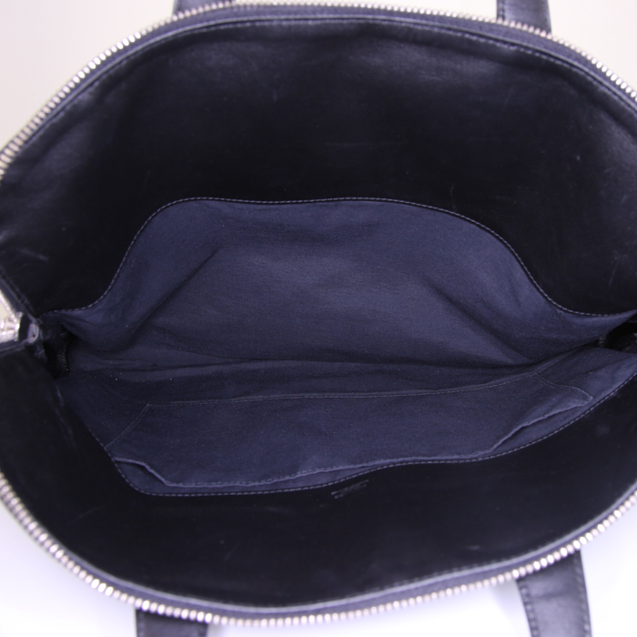 Borsa Hermès Heeboo modello piccolo in tela nera e pelle nera - Detail D2