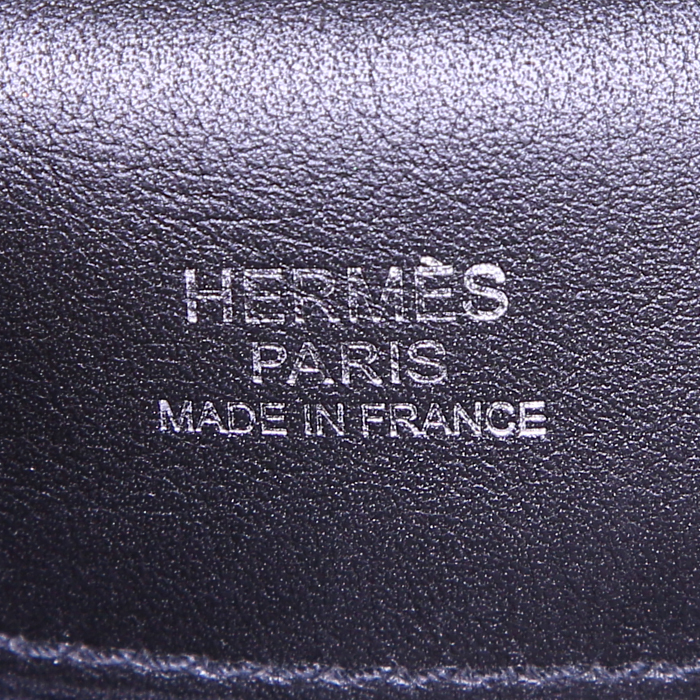 Bolso de mano Hermès Heeboo modelo pequeño en lona negra y cuero negro - Detail D3