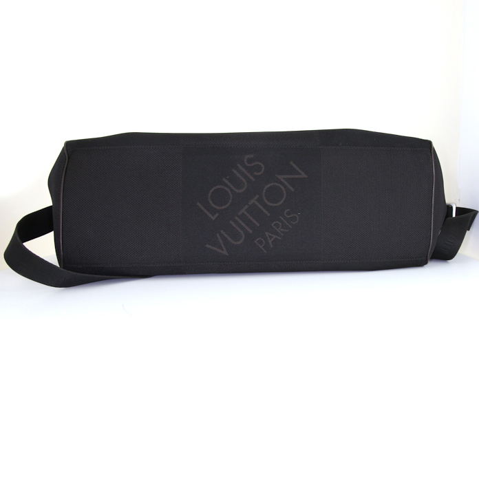 Borsa da viaggio Louis Vuitton Geant Albatros in tessuto siglato nero e pelle lucida marrone - Detail D5