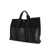 Sac cabas Hermes Toto Bag - Shop Bag en cuir noir et toile noire - 00pp thumbnail