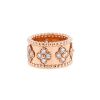 Van Cleef & Arpels Perlée Trèfle large model ring in pink gold and diamonds - 00pp thumbnail