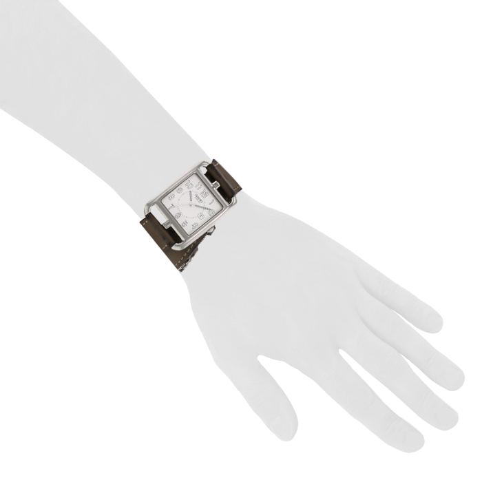 Hermes Cape Cod watch in stainless steel Ref:  CC2.710 Circa  2000 - Detail D1