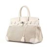 Hermes Birkin 35 cm handbag in off-white togo leather and beige canvas - 00pp thumbnail
