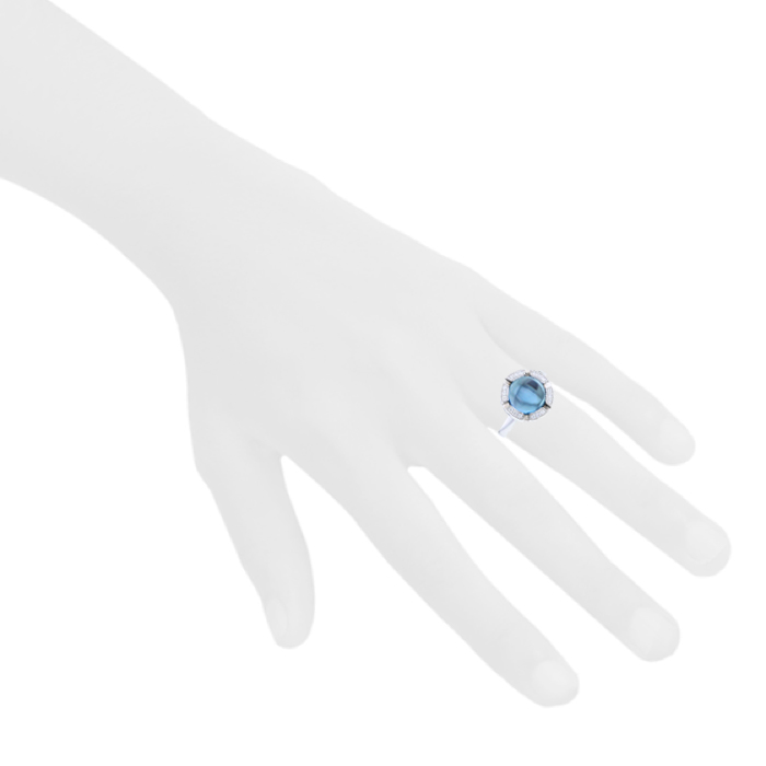 Chaumet Class One Croisière small model ring in white gold, topaz and diamonds - Detail D1