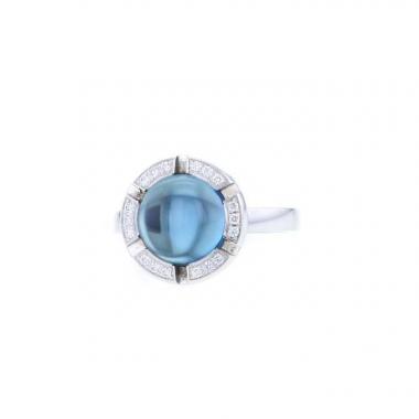 Chaumet Class One Croisière small model ring in white gold,  topaz and diamonds