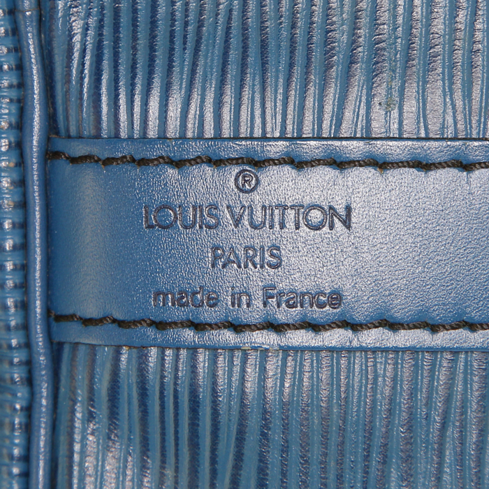 Bolso de mano Louis Vuitton Noé modelo pequeño en cuero Epi azul - Detail D3