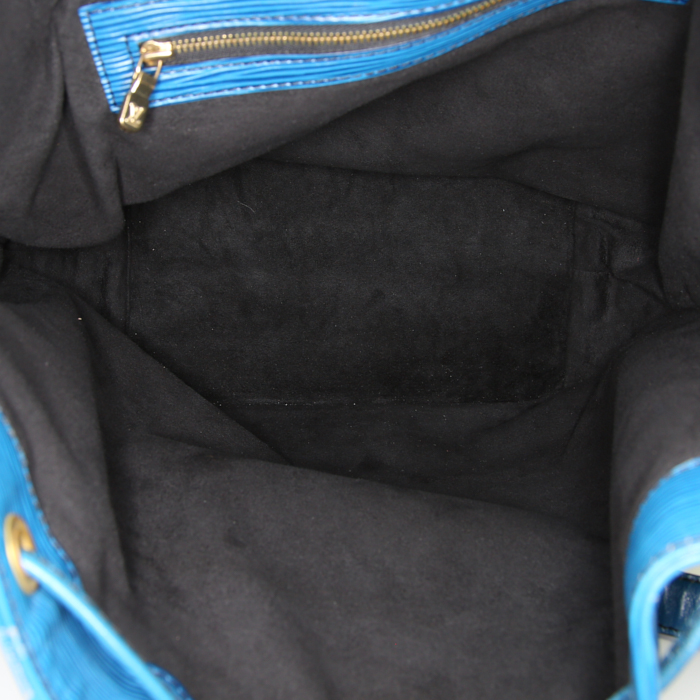 Bolso de mano Louis Vuitton Noé modelo grande en cuero Epi azul - Detail D2