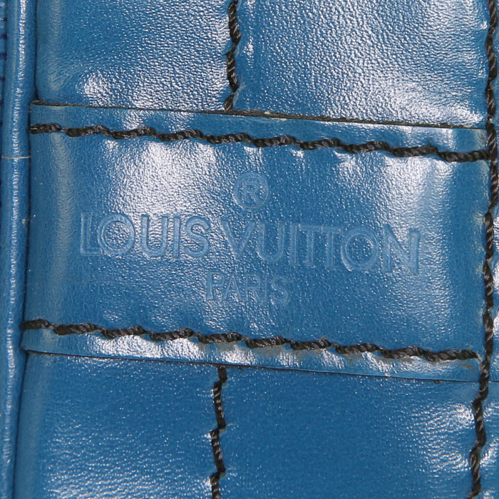 Bolso de mano Louis Vuitton Noé modelo grande en cuero Epi azul - Detail D3