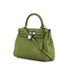 Hermes Kelly 25 cm handbag in olive green Swift leather - 00pp thumbnail